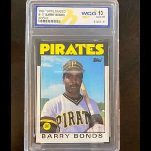 1986 Topps #11T Barry Bonds WCG 10 Graded Mint Baseball Rookie Card #11T